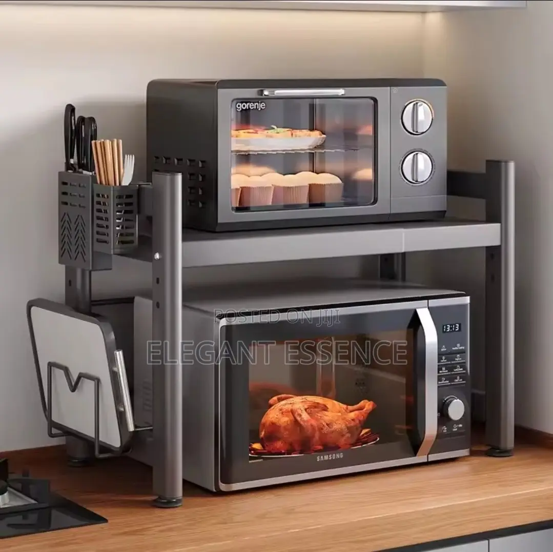 *Single Layer Heavy-Duty Adjustable Microwave Stand*