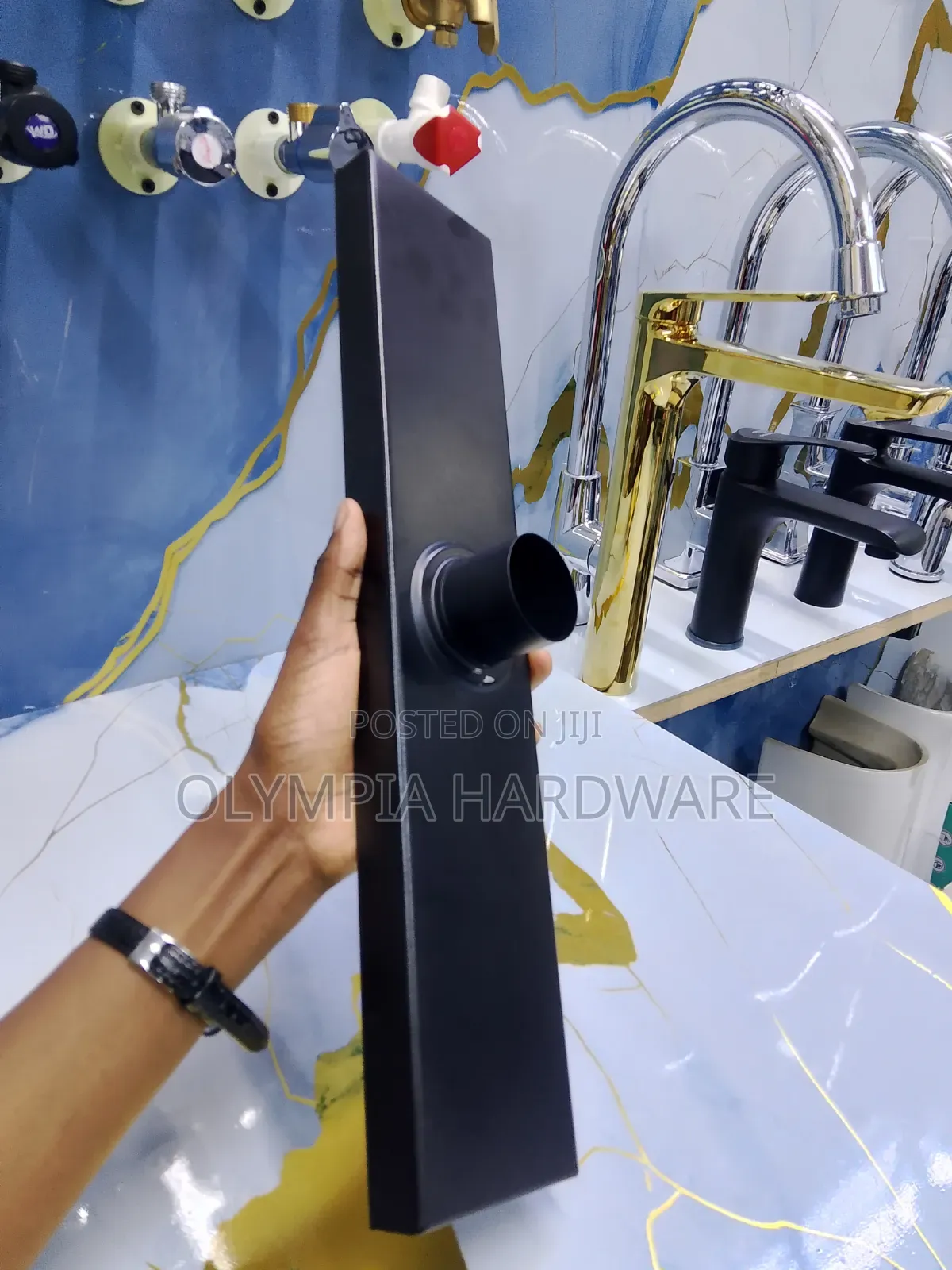 Black Floor Drain 40cm (Tile Top