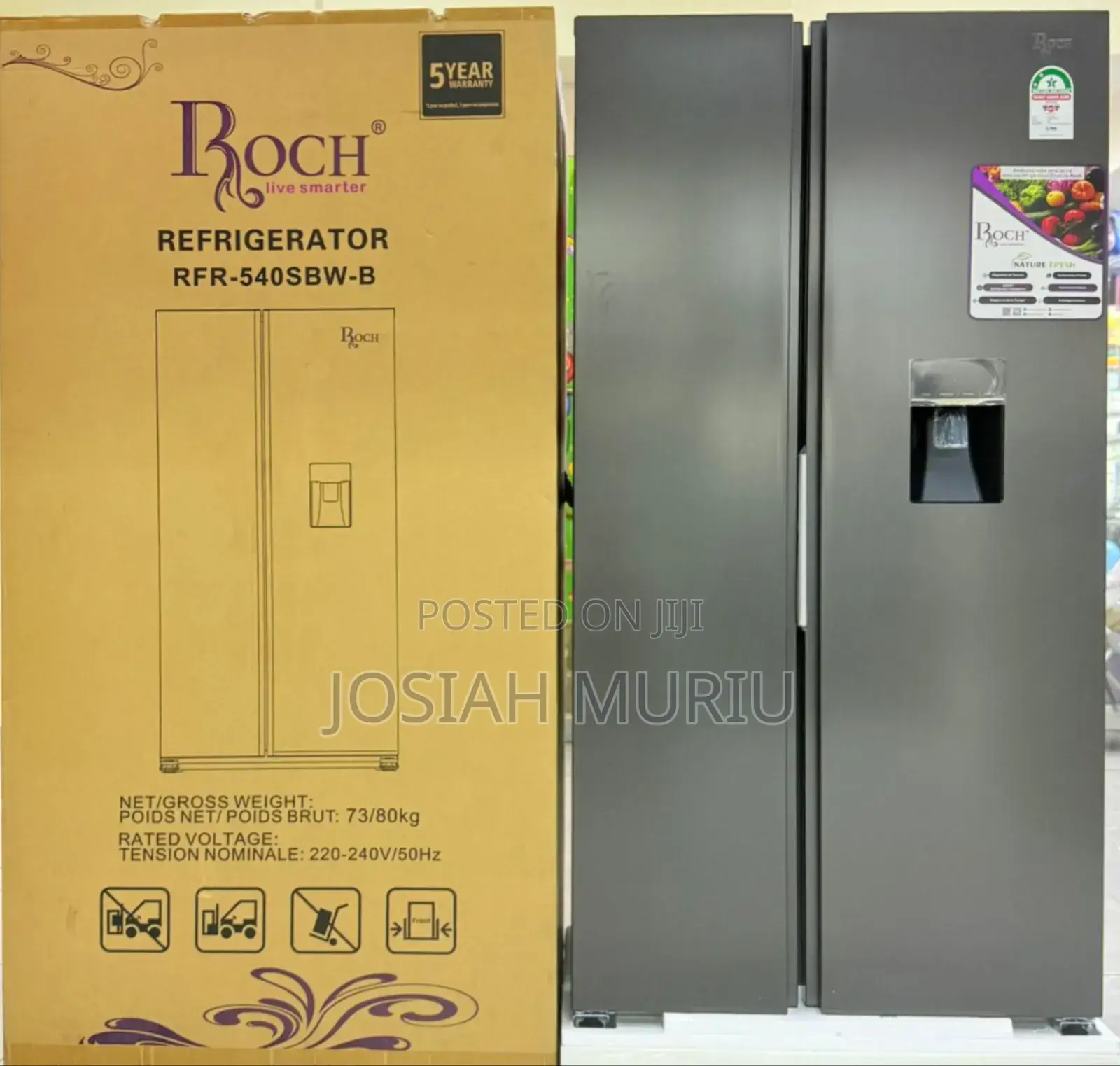 Roch 439l Side by Side Refrigerator