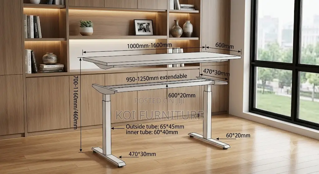 Office Desk; 1.2 Meter Ergonomic Sit Stand Corner Adjustable Desk