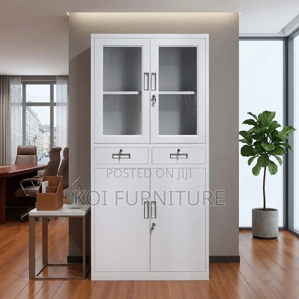 Office Cabinet; Two Doors Steel Gray Office Storage Cabinets