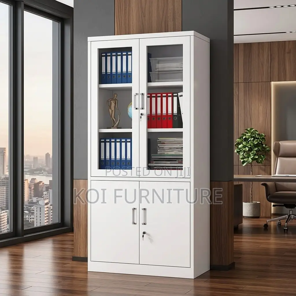 Office Cabinet; Two Doors Steel Gray Office Storage Cabinets