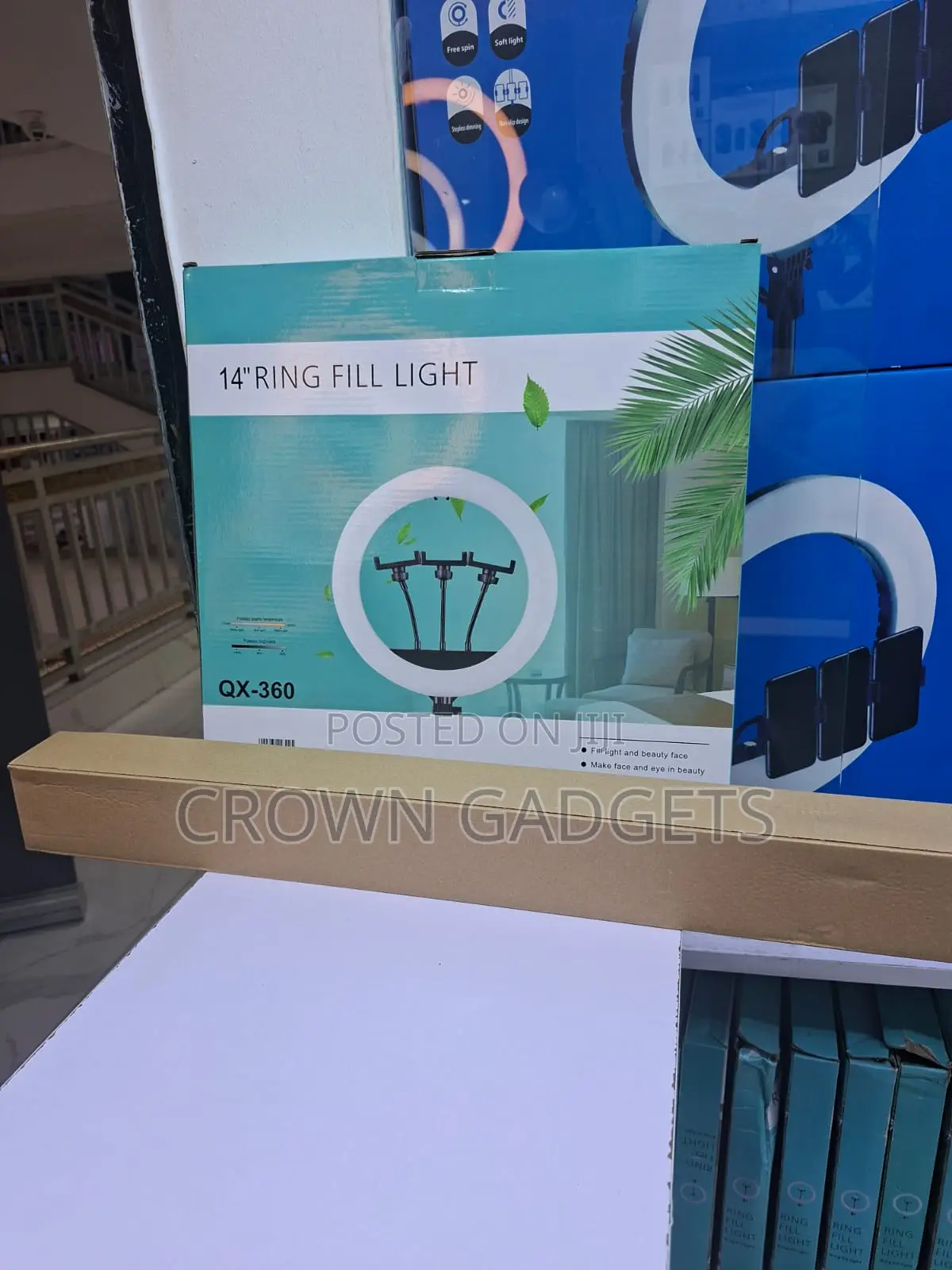 Qx-360 Ring Light With Phone Holder for Makeup and Videos
