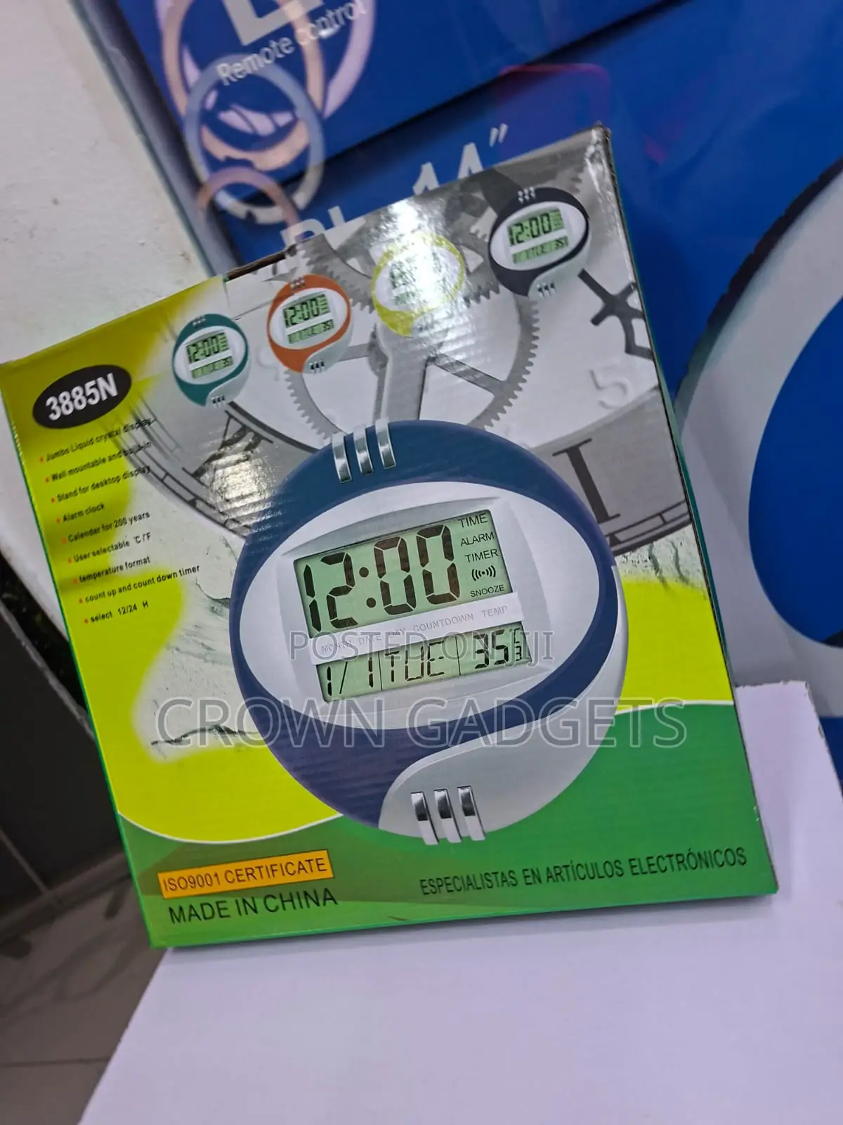 Kadio 3885n Digital LCD Clock Wall Desk Alarm Calendar Clock