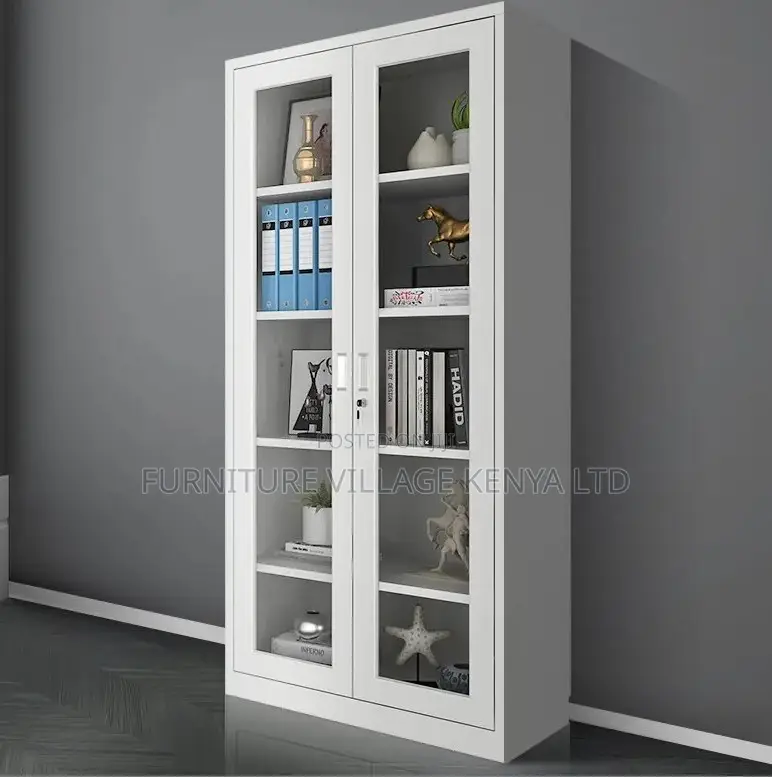 2-Door Glass Made Office Cabinet