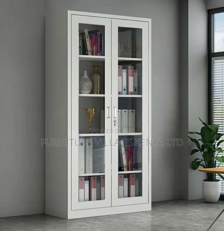 2-Door Glass Made Office Cabinet