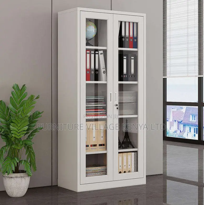 2-Door Glass Made Office Cabinet