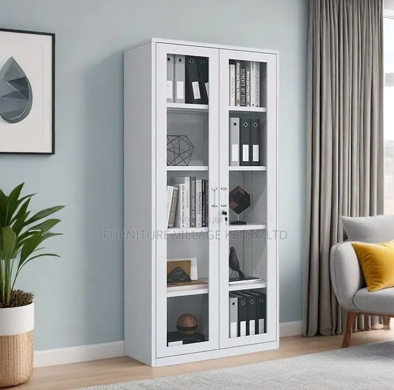 2-Door Glass Made Office Cabinet