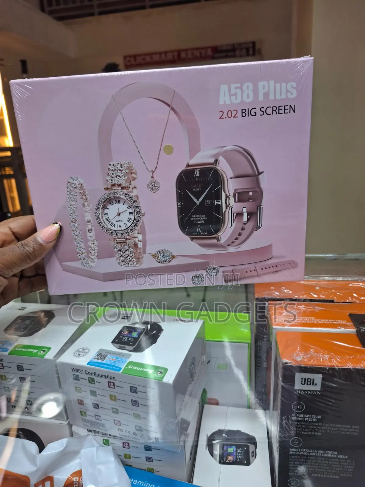 A58 Plus Smart Watch With Jewelry Accessories Gift Set