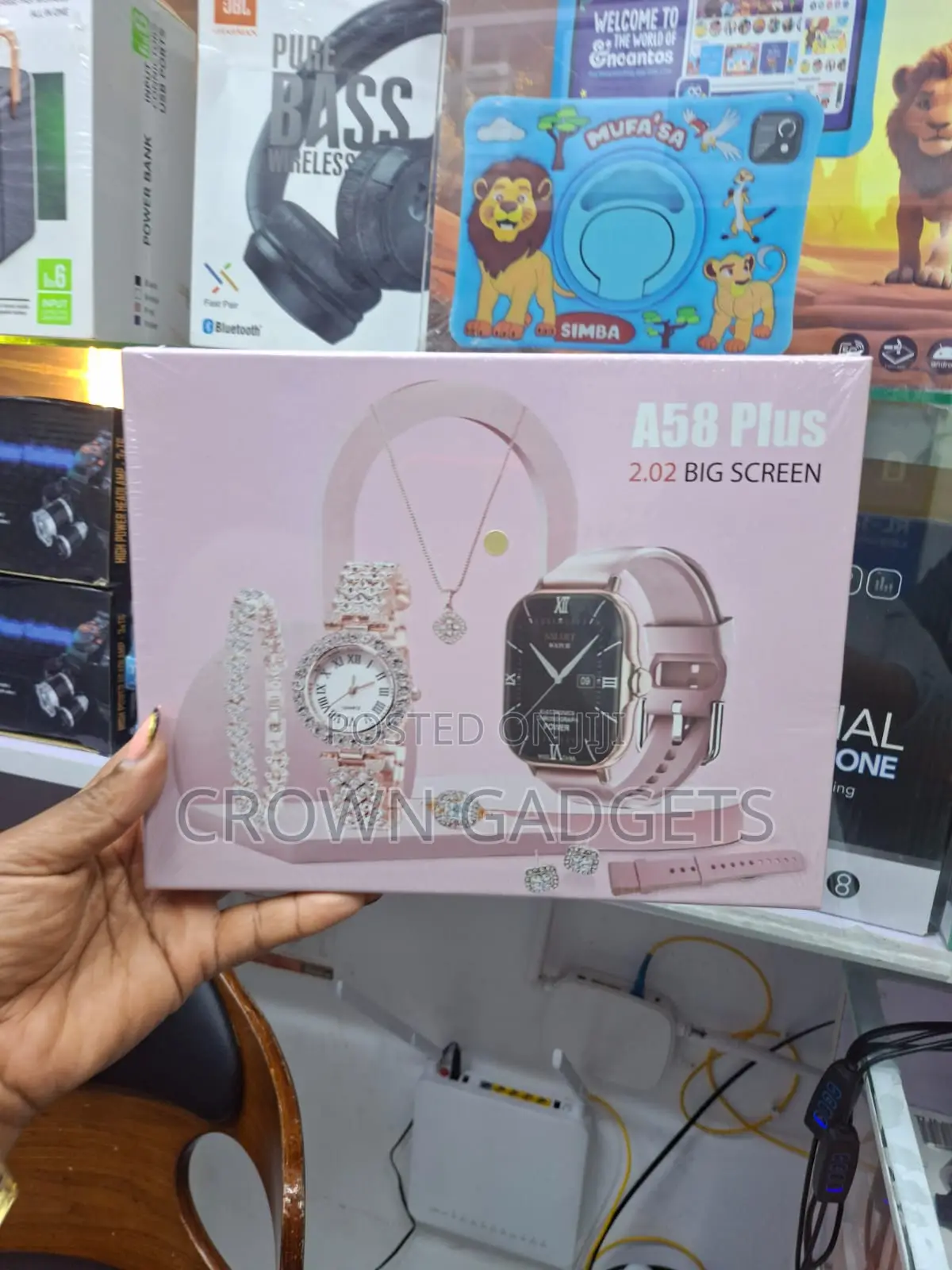 A58 Plus Smart Watch With Jewelry Accessories Gift Set