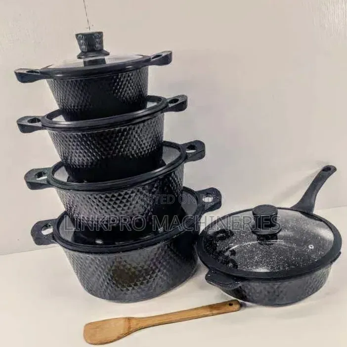 Bosch 10 Pieces Nonstick Cookware Black Colour