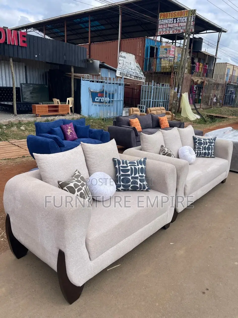5 Seater 3, 2 Mahogany Sofa Set