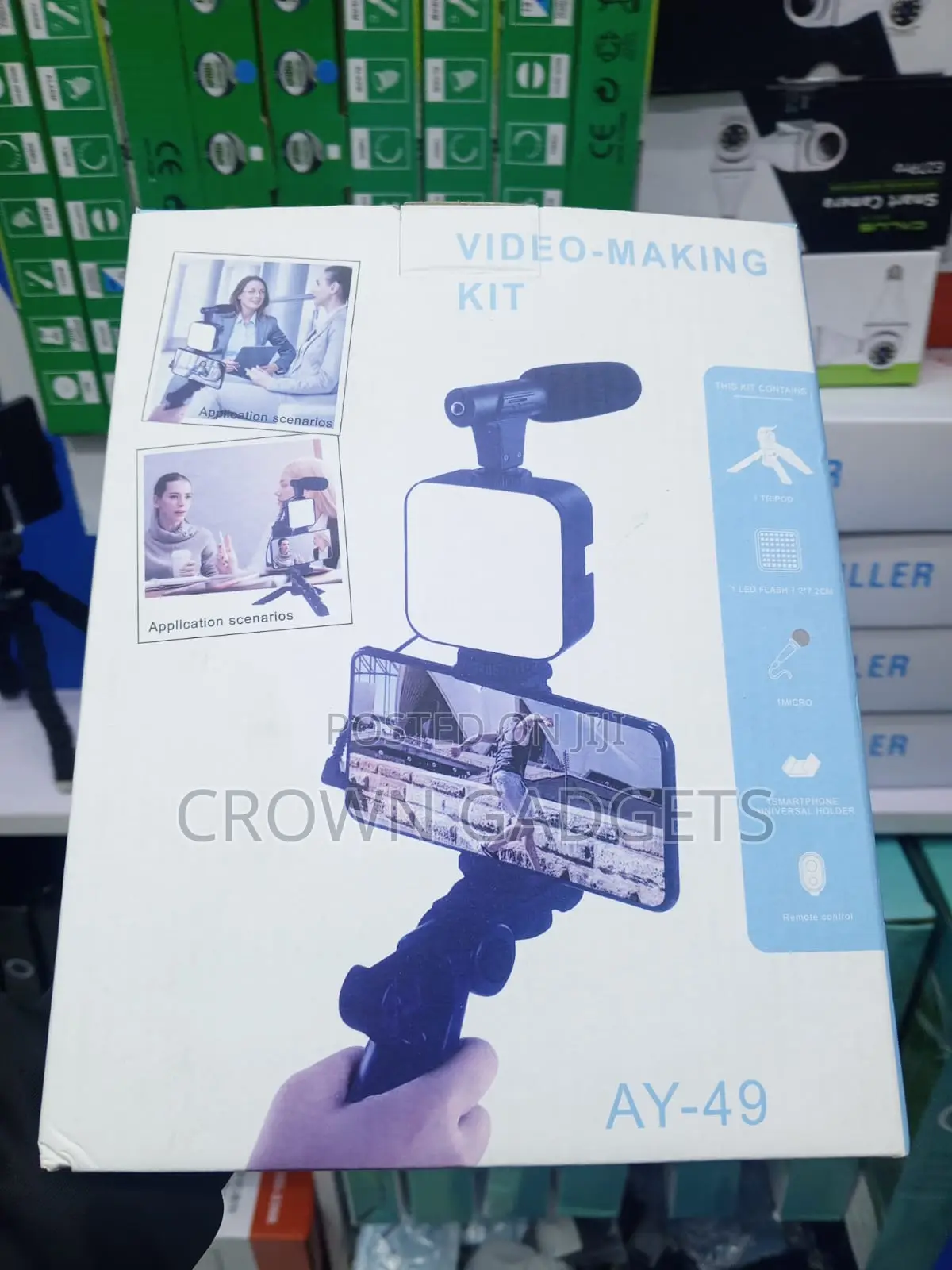 Ay-49 Vlogging Kit for Phone Camera With Led Fill Light