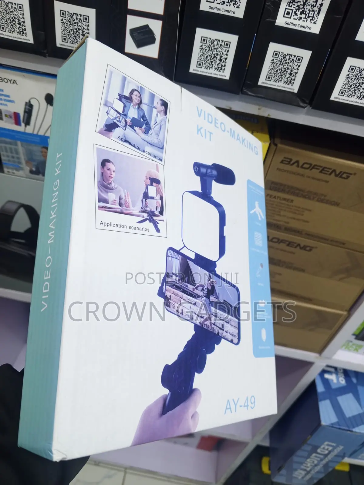 Ay-49 Portable Vlog Kit With Mic Led Fill Light and Stand