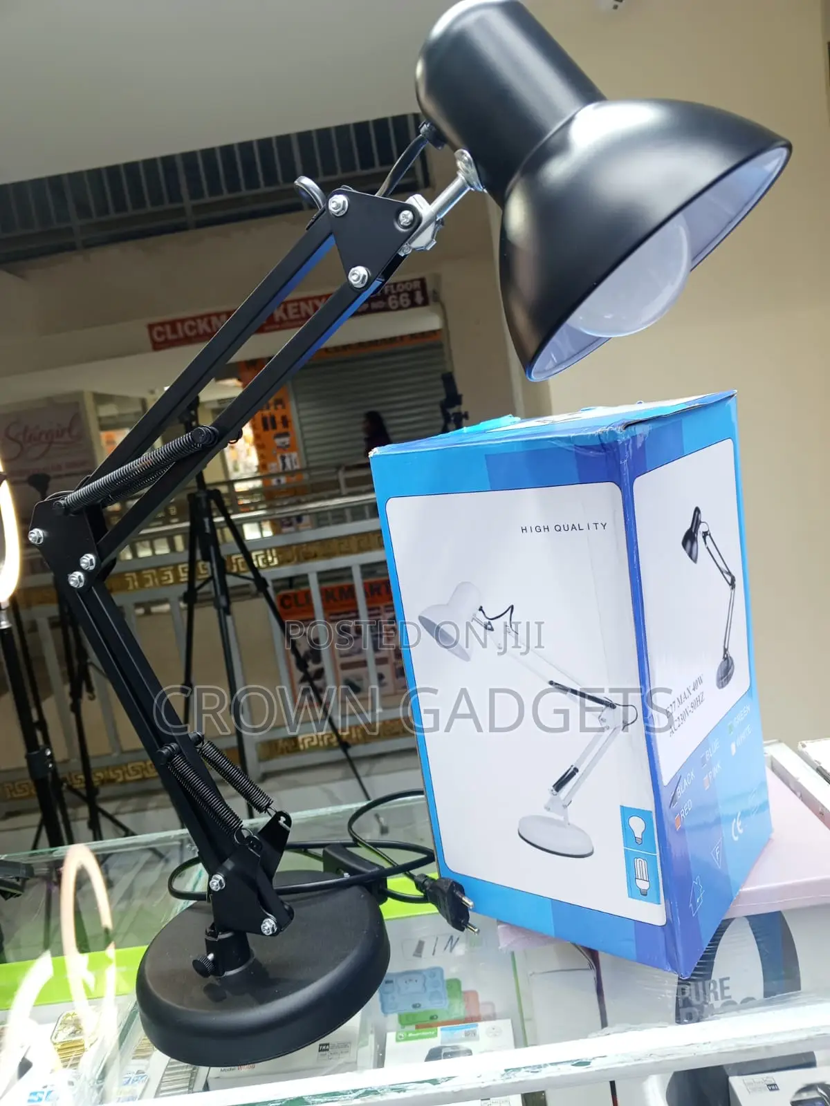 Black Led Desk Lamp for Office Study Table and Home Workspace