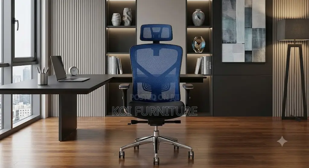 Office Chairs; High Ergonomic Chair With Blue Backrest
