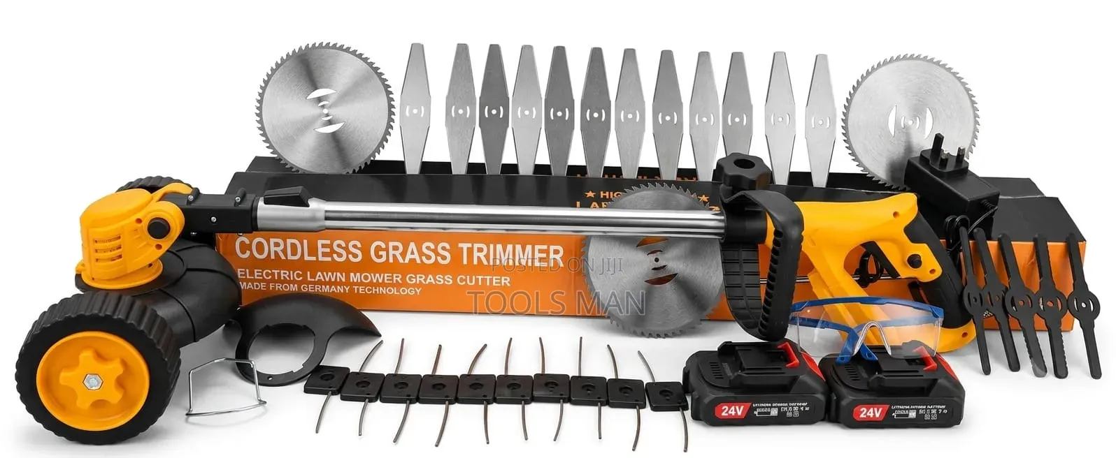 24v Cordless Grass Trimmer Lawn Mower With 2 Batteries.