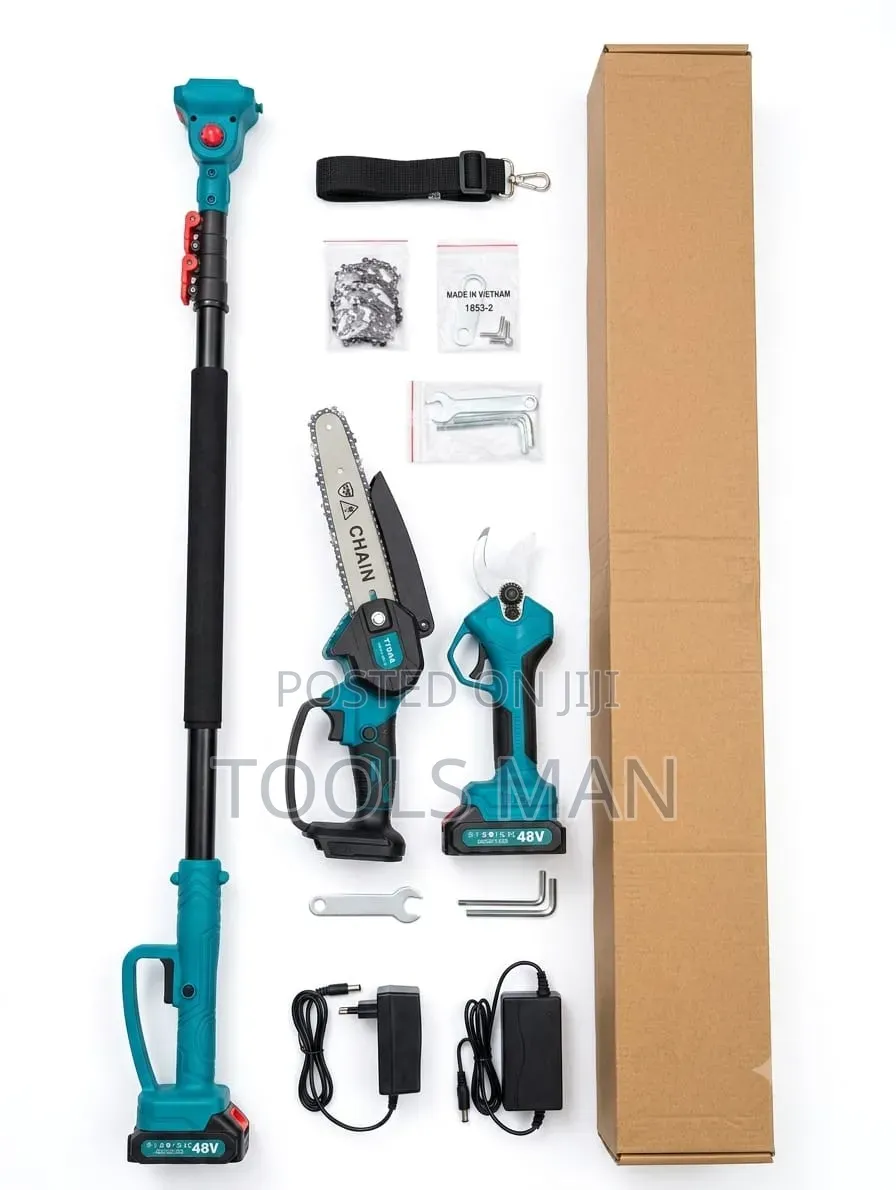 48v Cordless 3-in-1 Pole Saw And Electric Pruning Shear Combo Kit.