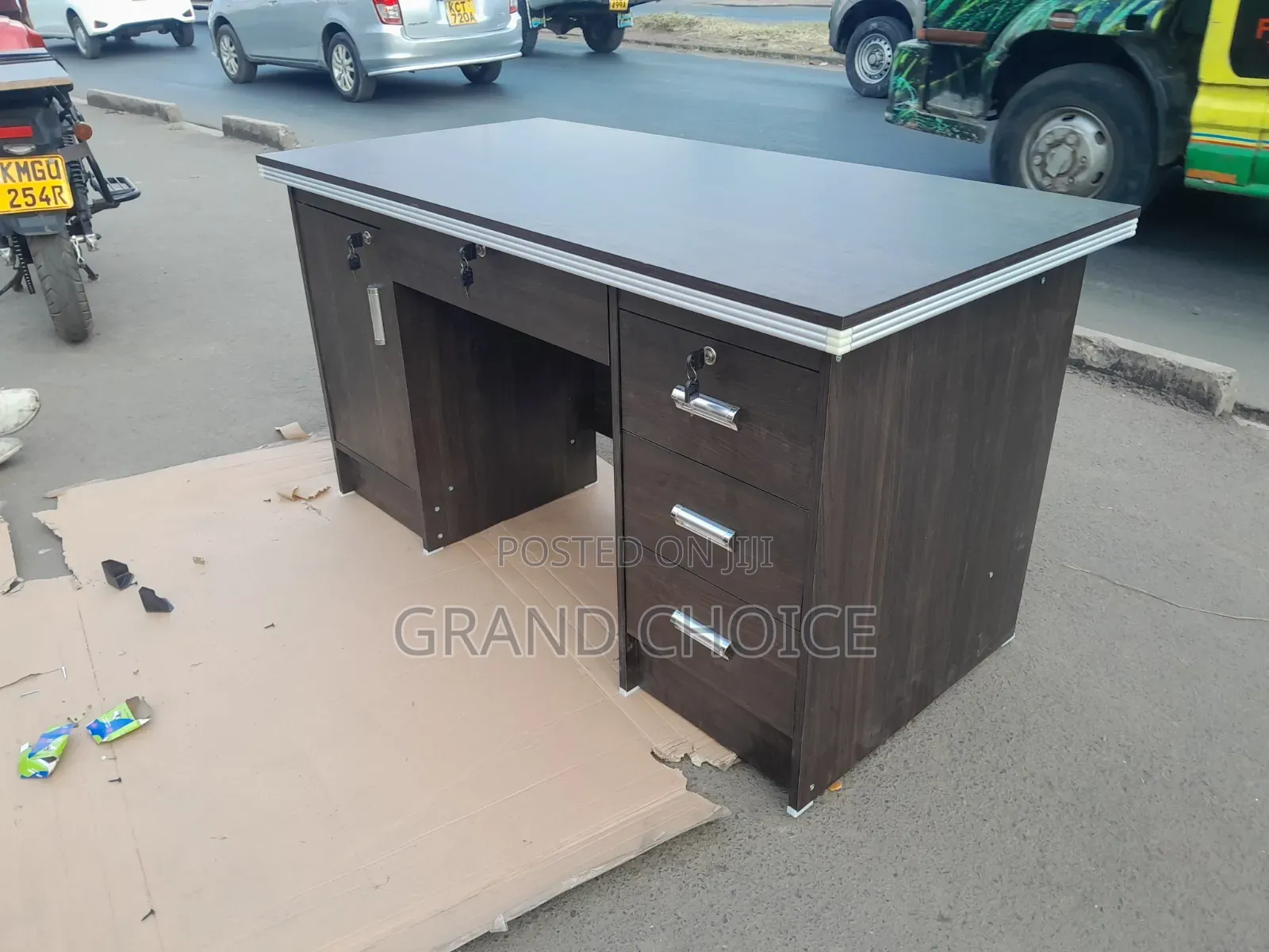 1.4m Office Executive Desk Dark Grey
