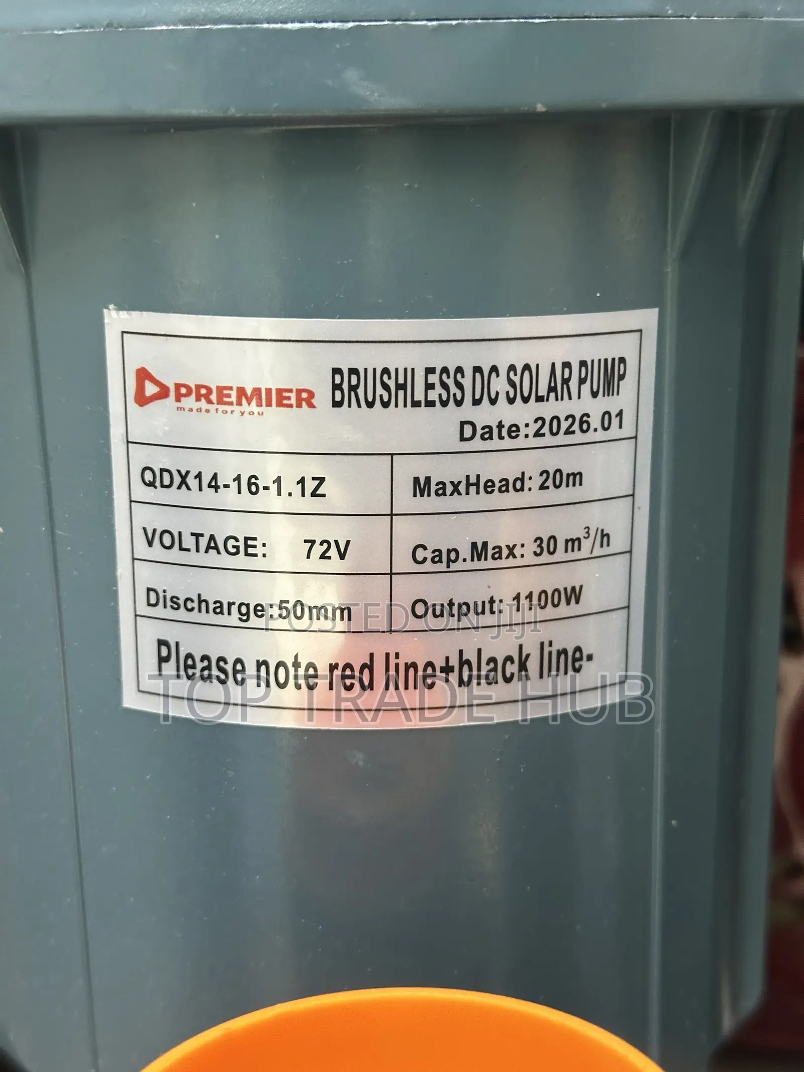 Premier Brushless Dc Solar Water Pump 72v 20m Head 500l/Min 2" 1100w