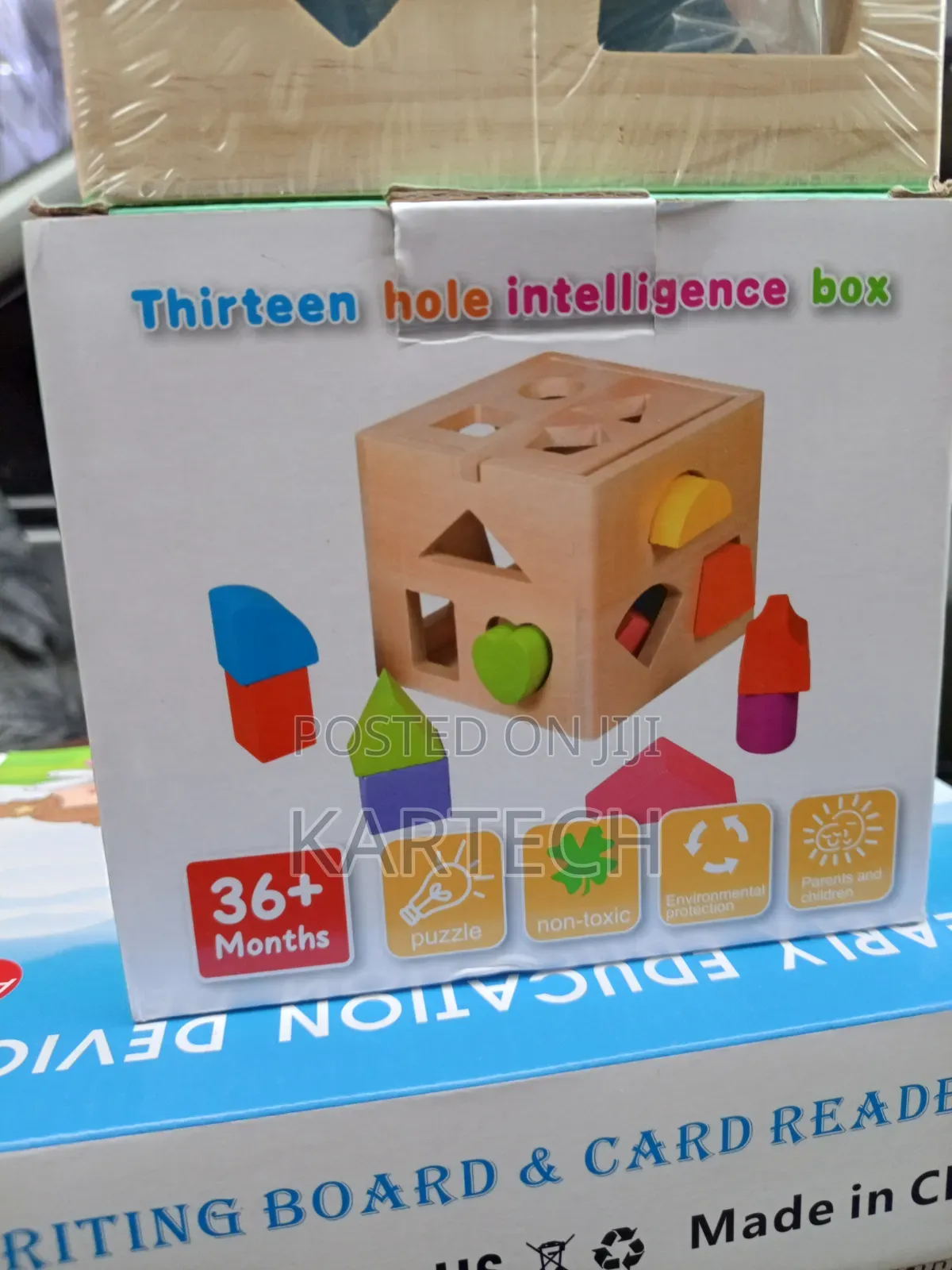 Wooden Intelligence Box Learning Toy With Colorful Blocks