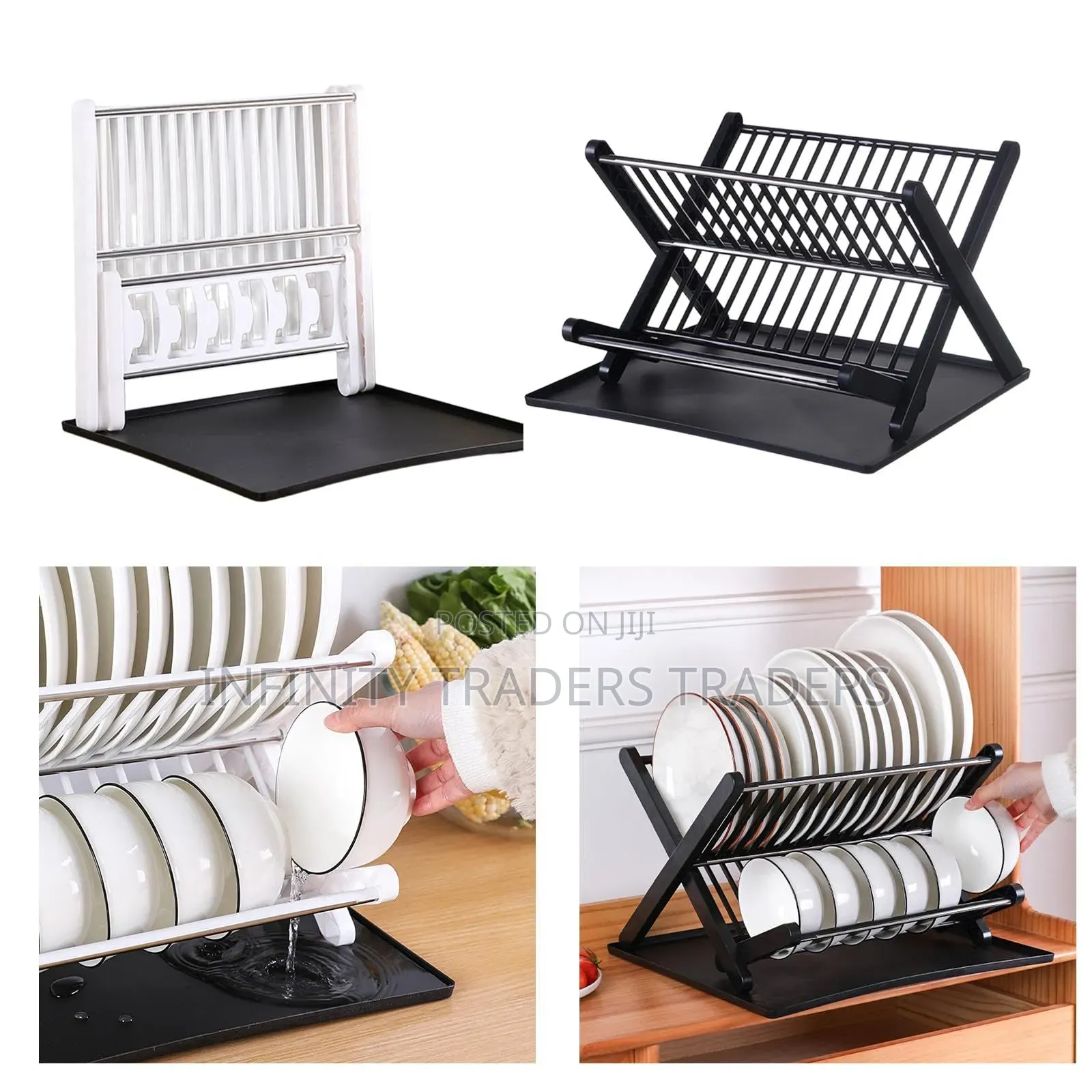 X Shape Foldable Dish Drainer Rack