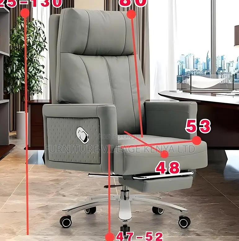 Leather Swivel Chair With Reclining Footrest
