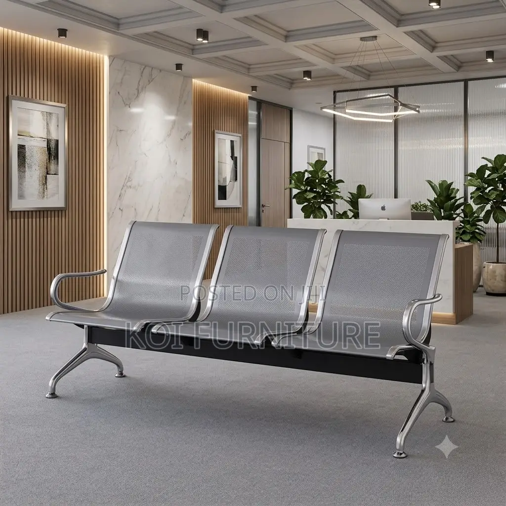 Office Bench; Three Seaters Metallic Office Reception Bench