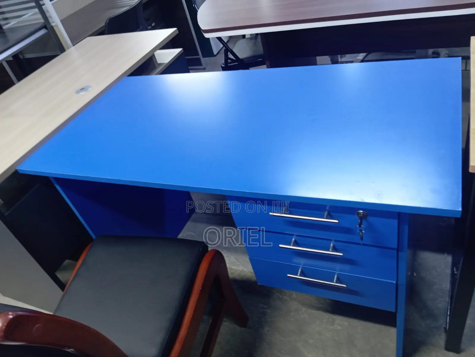 Office Desk : Blue 120cm Home Office Study Desk