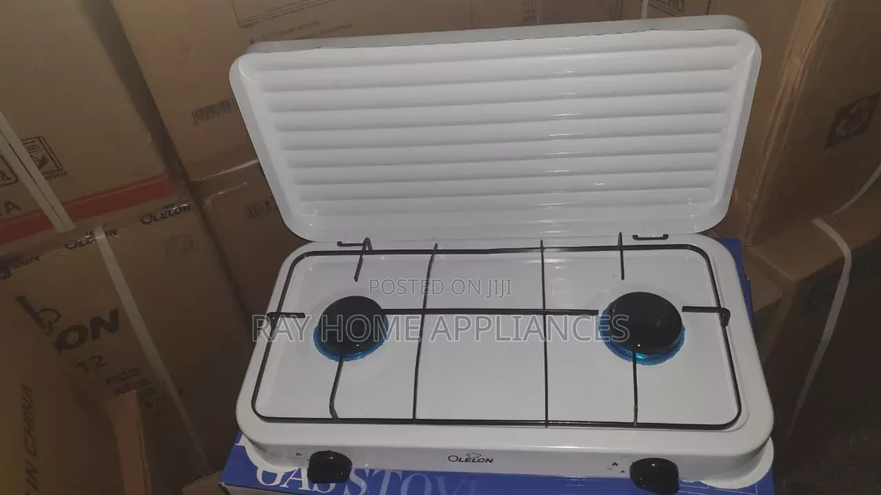 Olelon 2 Burner Gas Stove Cooker With Cover Lid