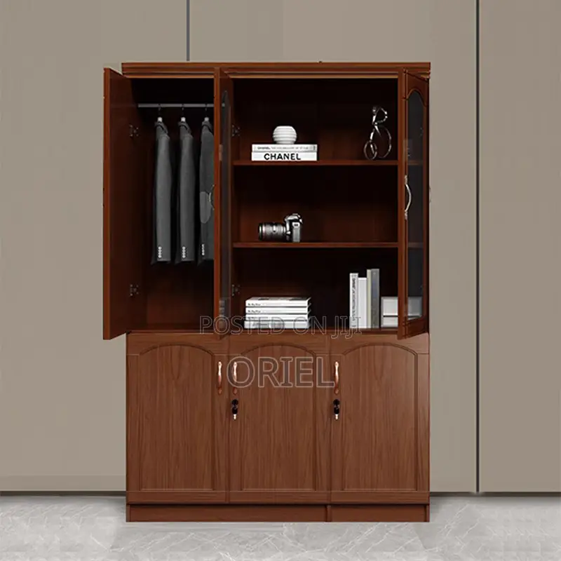 Office Cabinet : 3-Door Mahogany Office Filing Cabinet