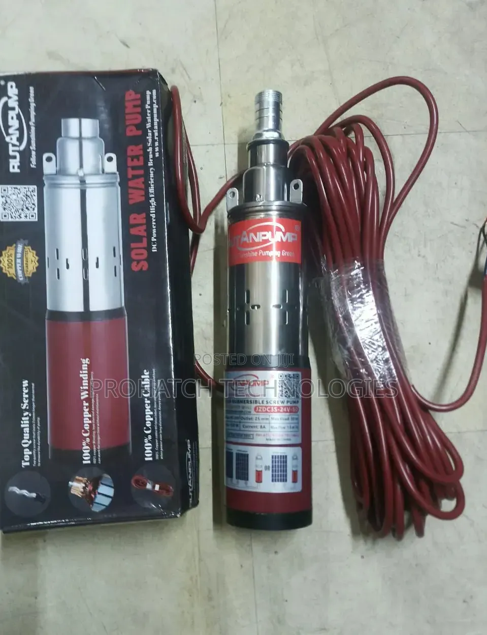 50 M Submersible Soral Water Pump/With a 250 Watts Soral Panel
