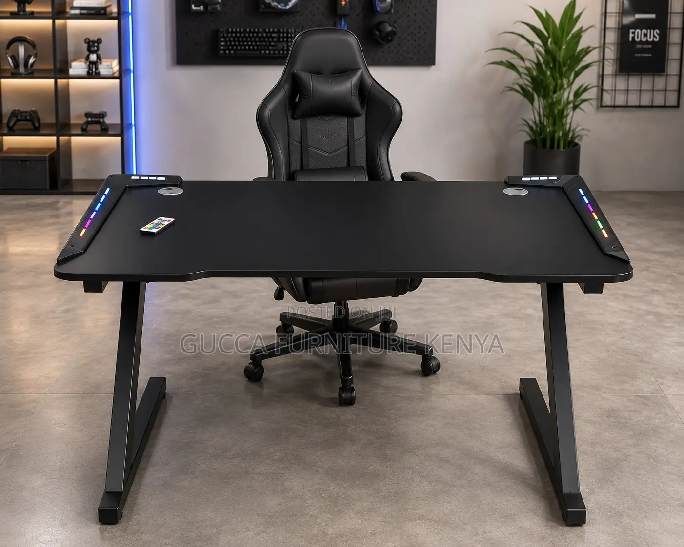 Black Imported Gaming Desk With Light