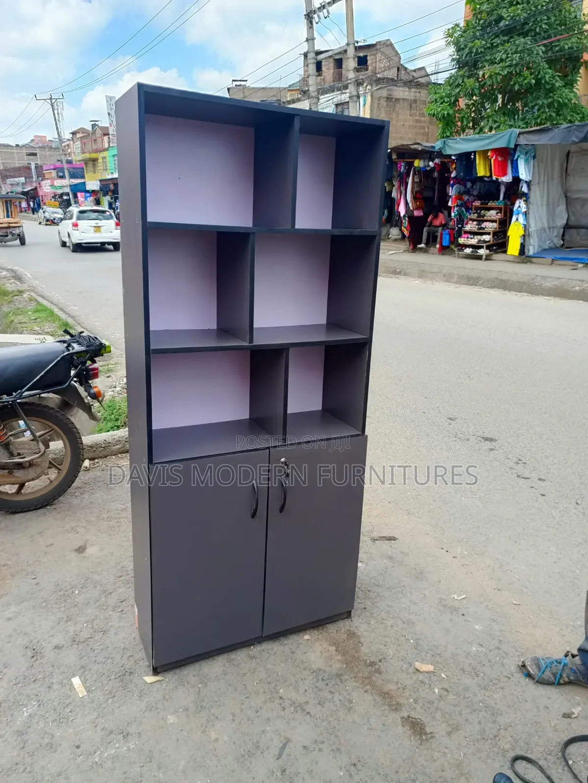 Tall Grey Storage Cabinet