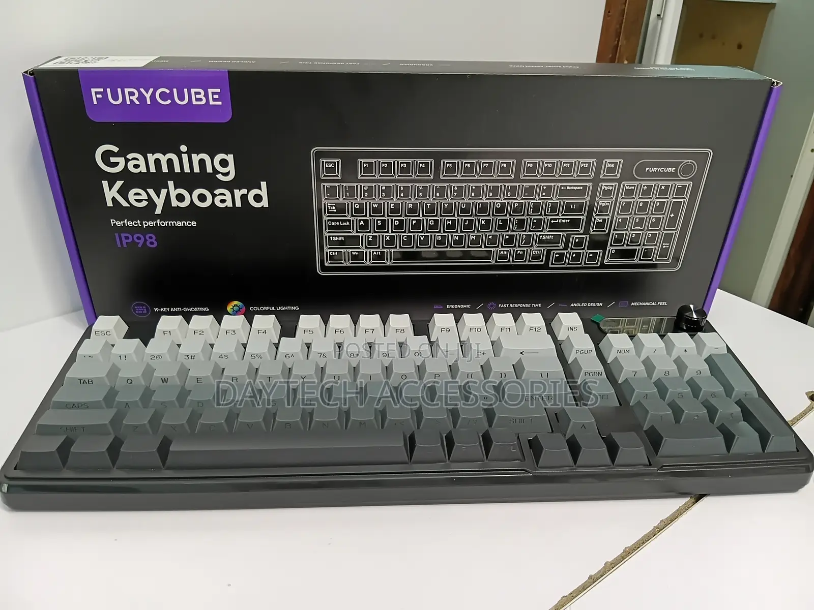 Furycube Ip98 Wired Gaming Membrane Keyboard RGB Translucent.