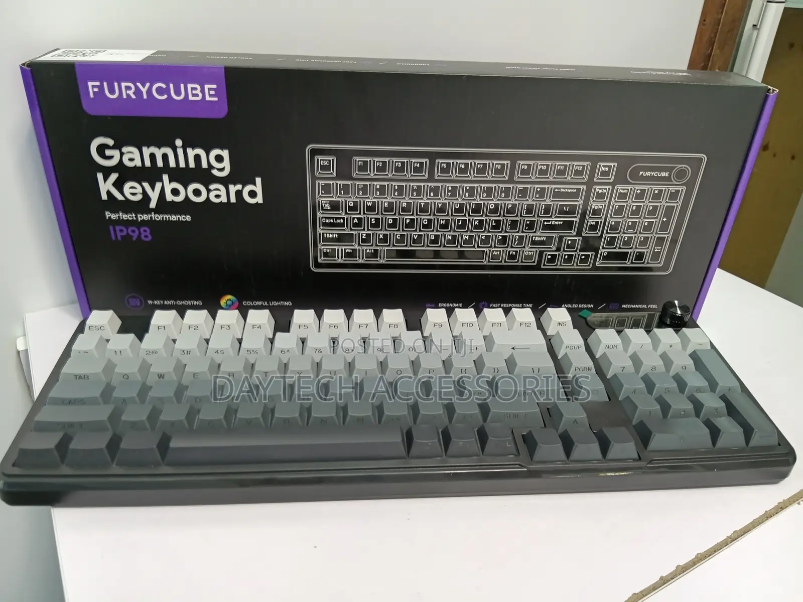 Furycube Ip98 Wired Gaming Membrane Keyboard RGB Translucent.