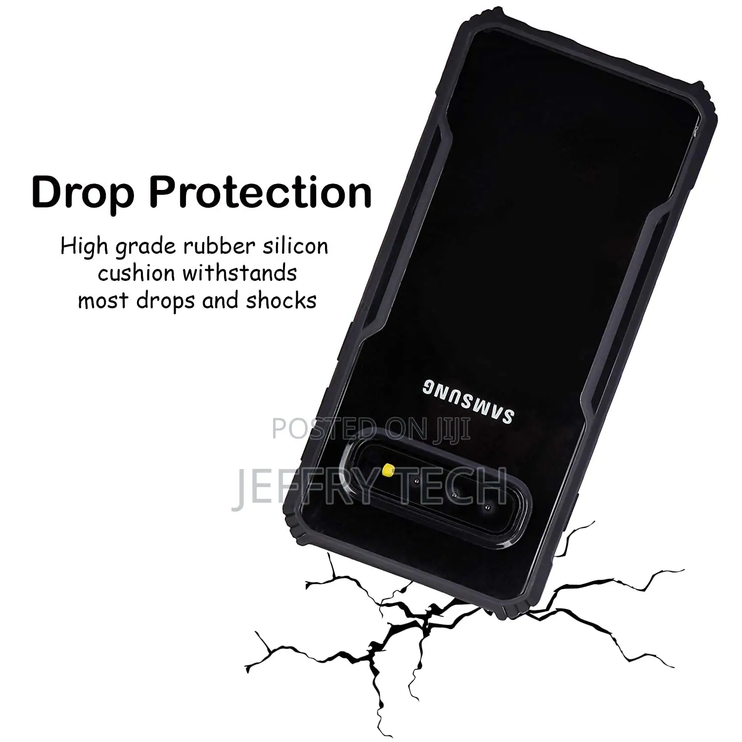 Transparent Black Bumper Case for Samsung Galaxy S10