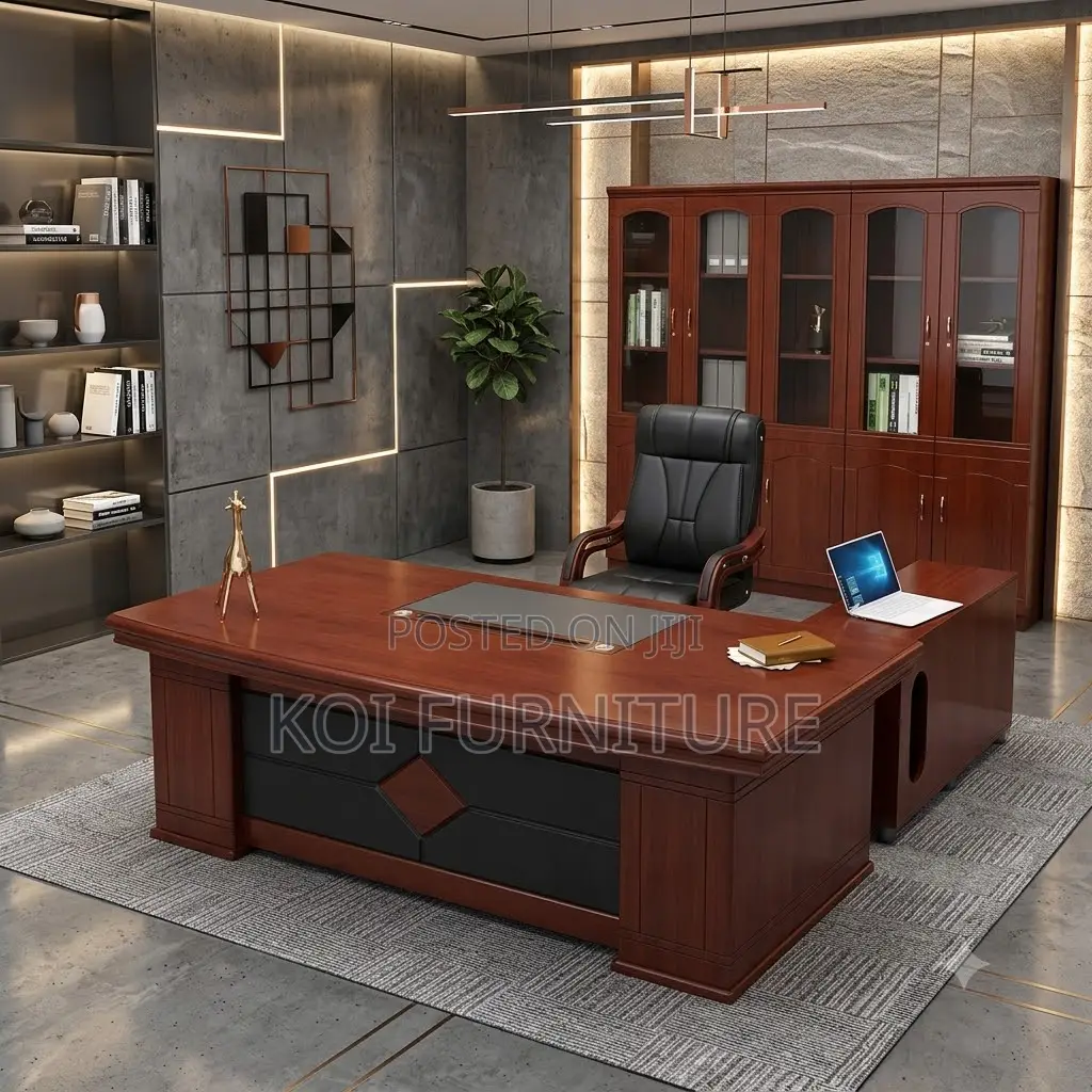 Office Desk; 2 Meters Executive Mahogany Platnum Desk