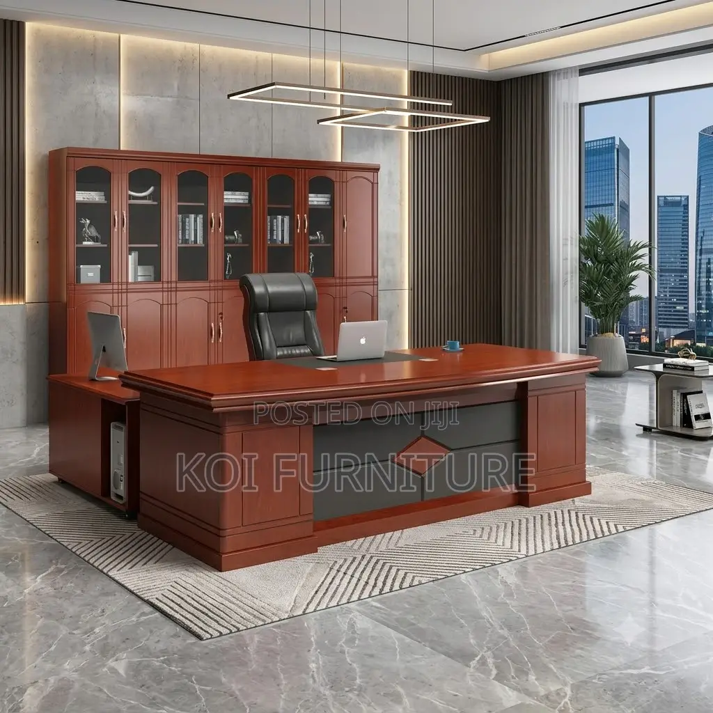 Office Desk; 2 Meters Executive Mahogany Platnum Desk
