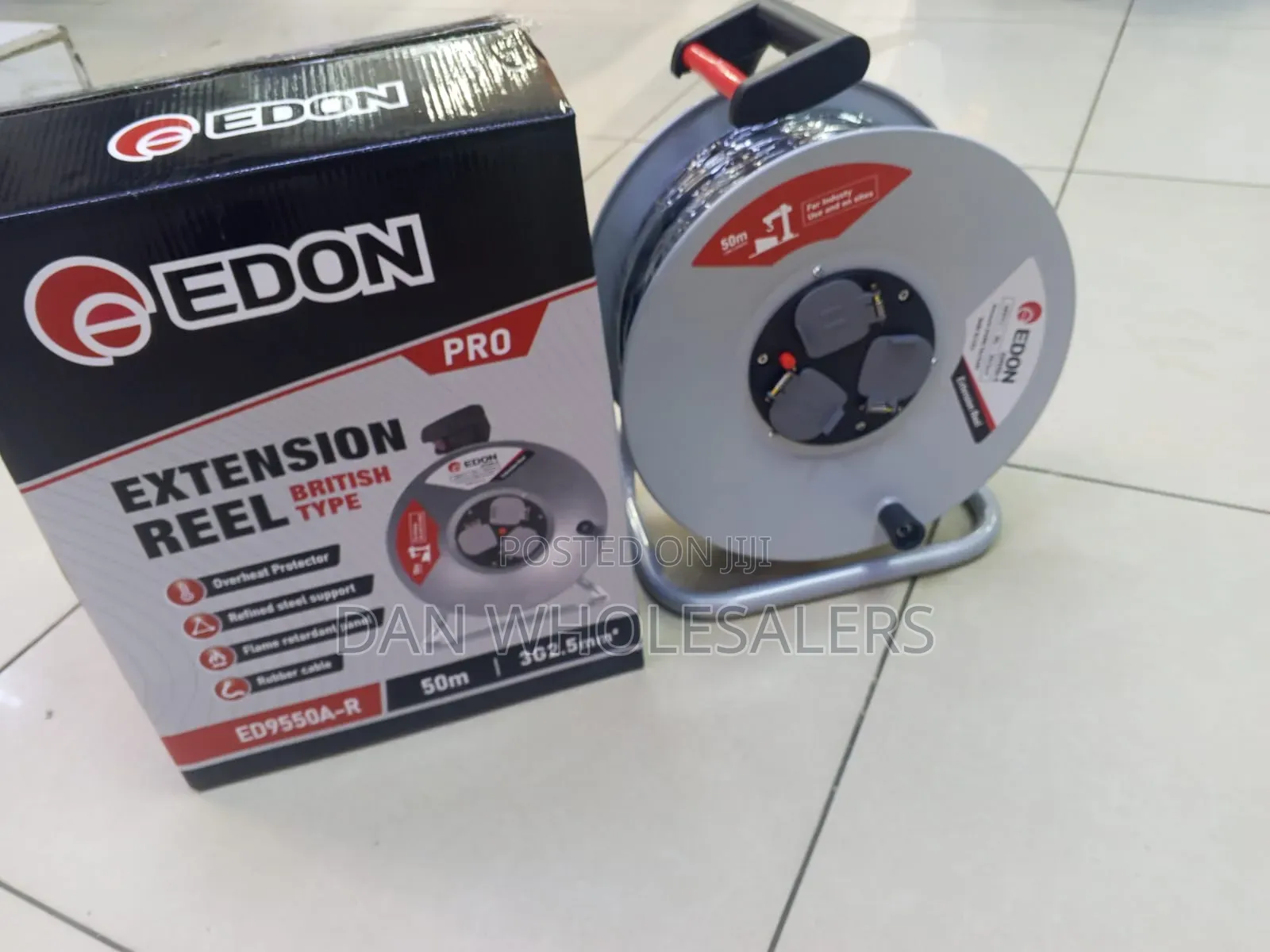 Edon Pro Extension Reel 50m 2.5mm Site Use Power Reel