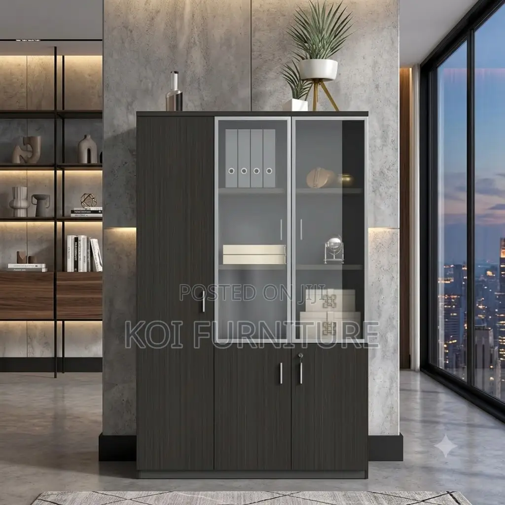 Office Cabinet; Wooden Three Doos Documents Executive Cabinet