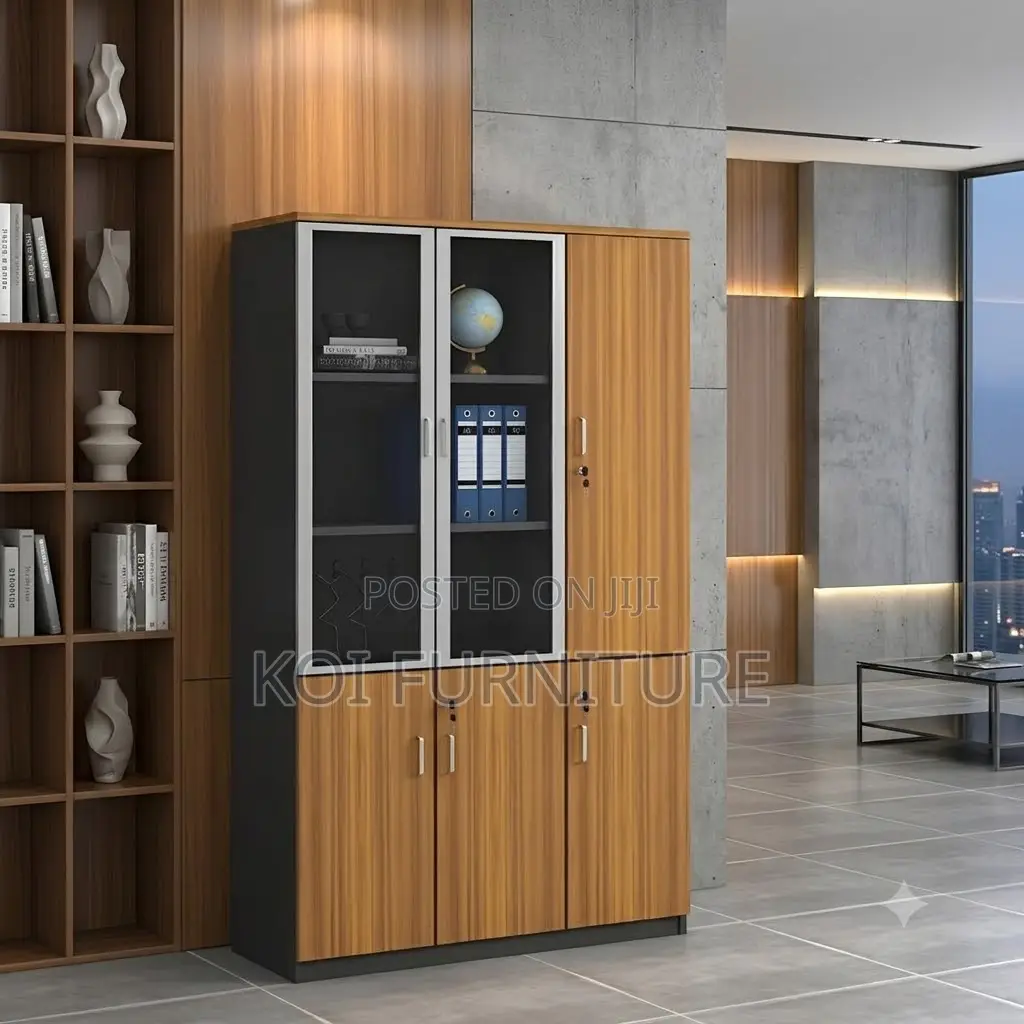 Office Cabinet; Wooden Three Doos Documents Executive Cabinet