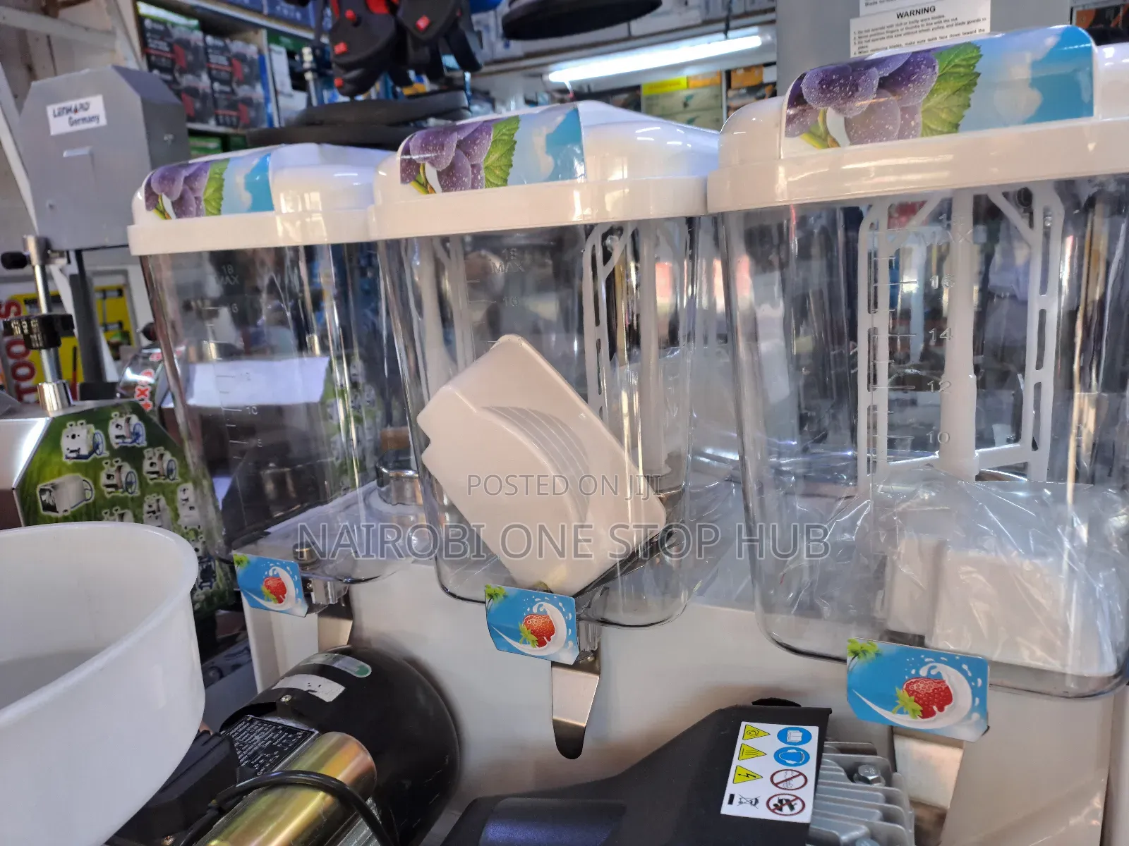 Commercial Electric Triple Juice Dispenser.
