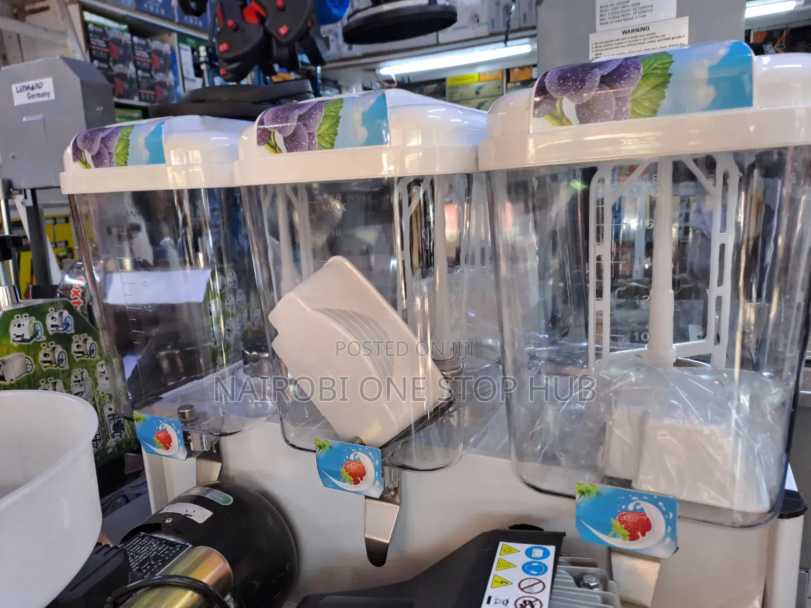 Commercial Electric Triple Juice Dispenser.