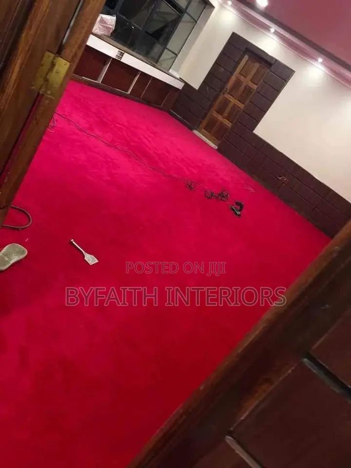 Blue and Red Office Carpet