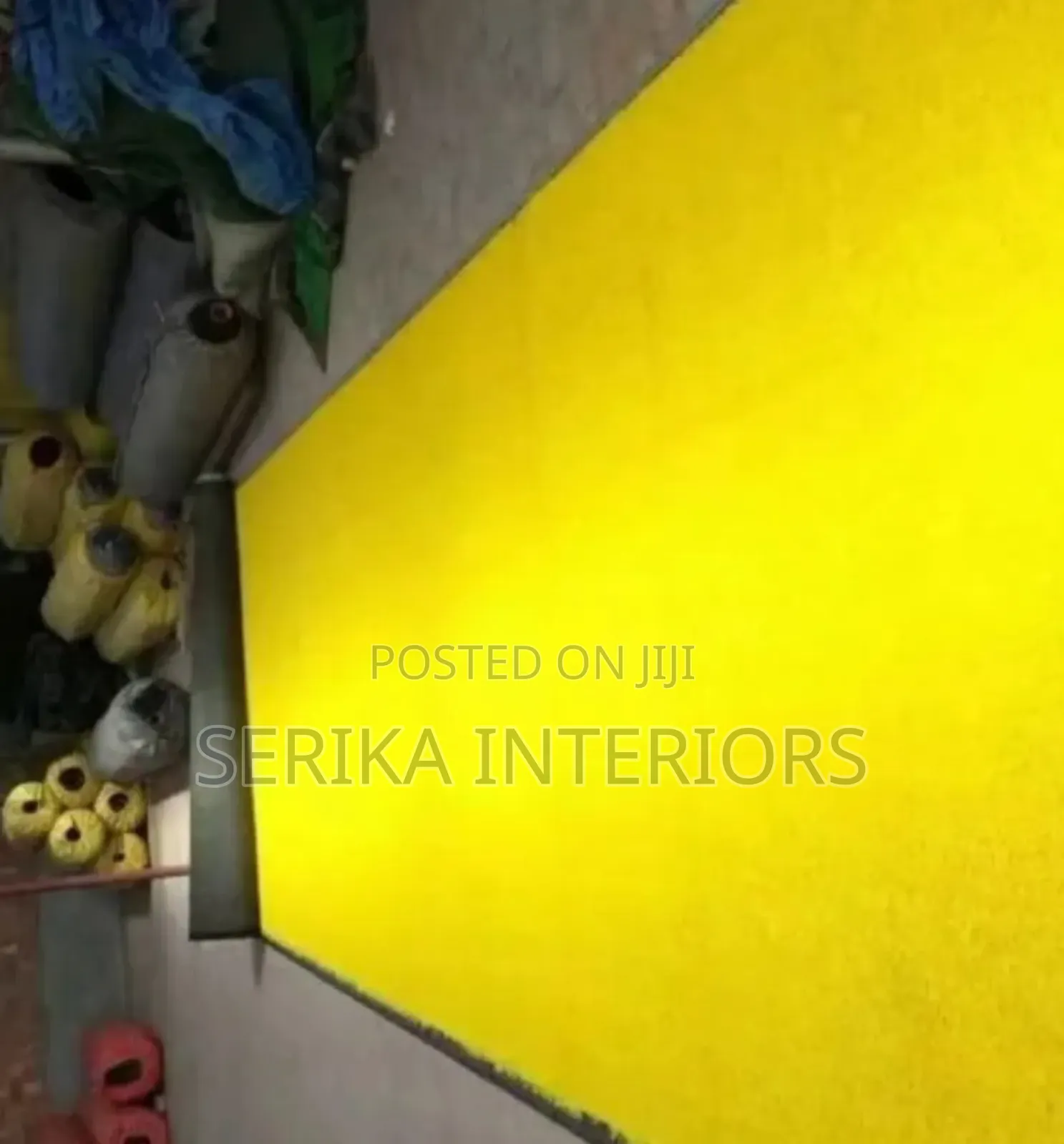 Yellow Artificial Grass Carpets Environmental Friendly Grass Carpets