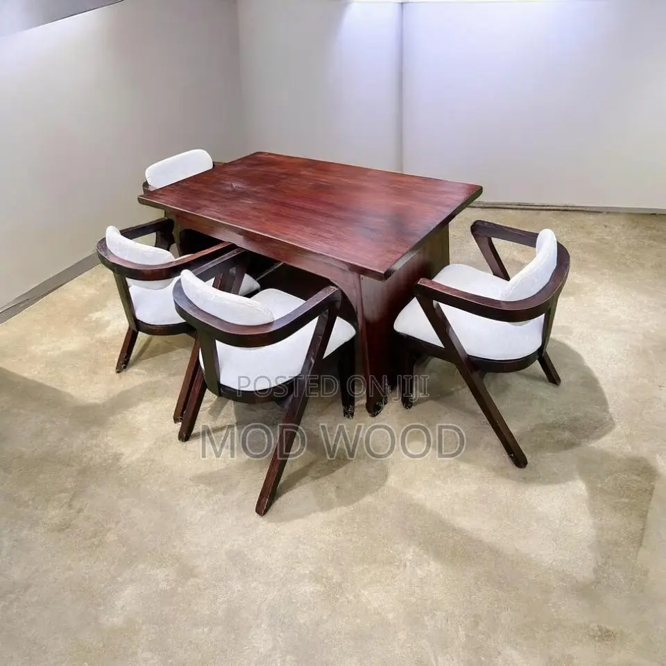 Elegant 4-Seater Wooden Dining Set – Modern Design, Lasting Comfort