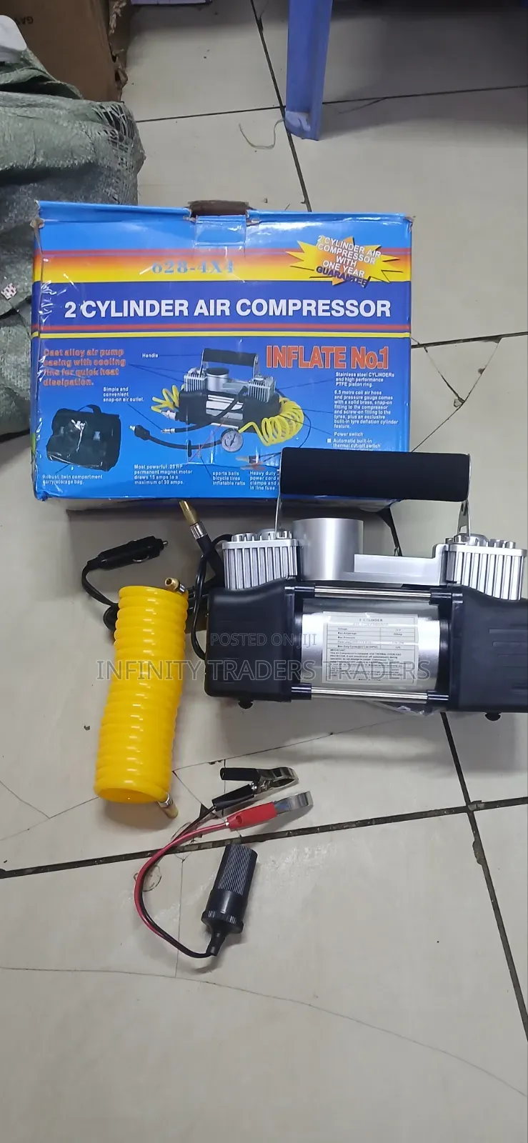 Portable Air Double Cylinder Compressor -Heavy Duty