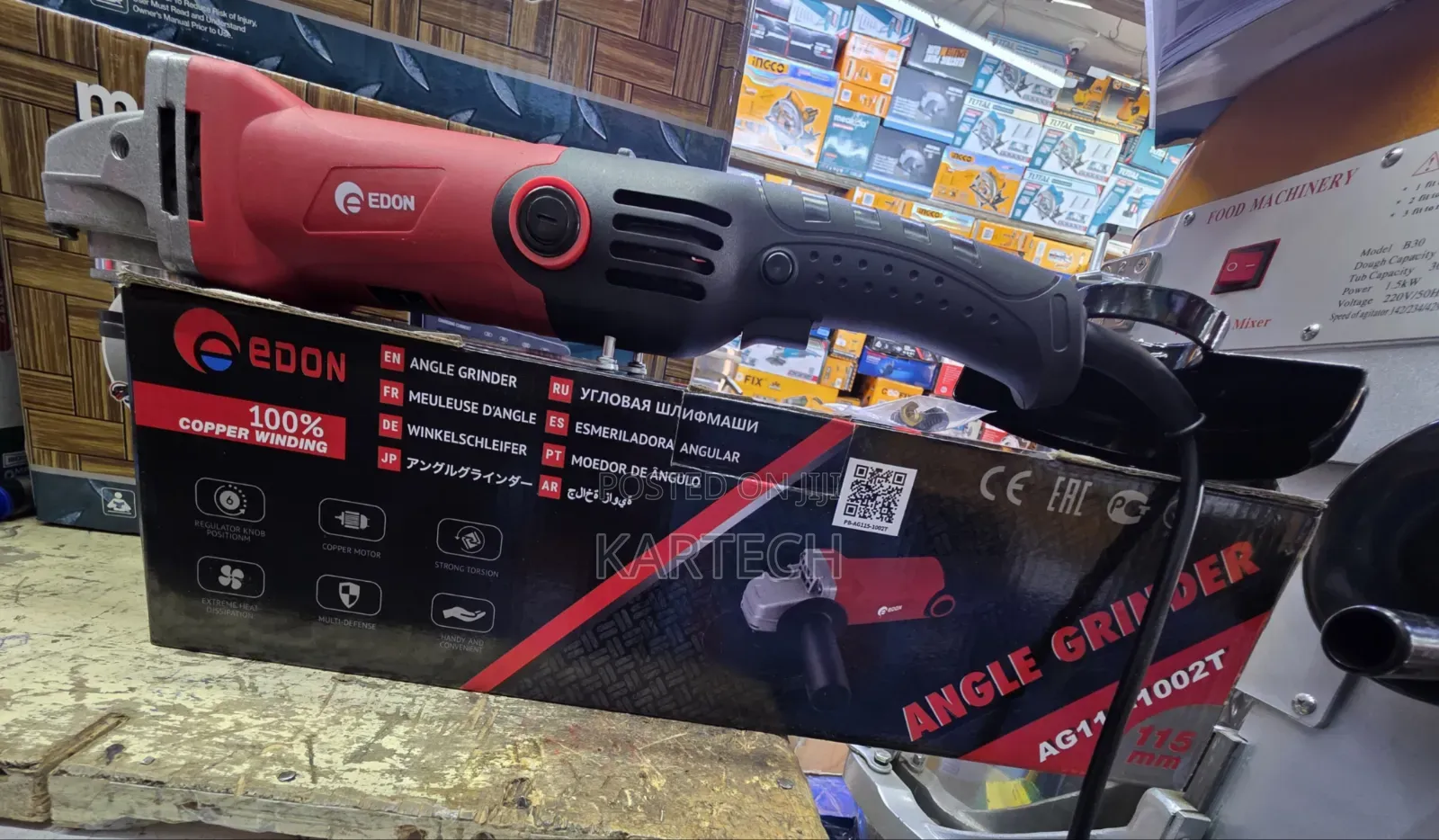 Edon 115mm 4.5" Angle Grinder –100% Copper Motor Heavy Duty Power Tool