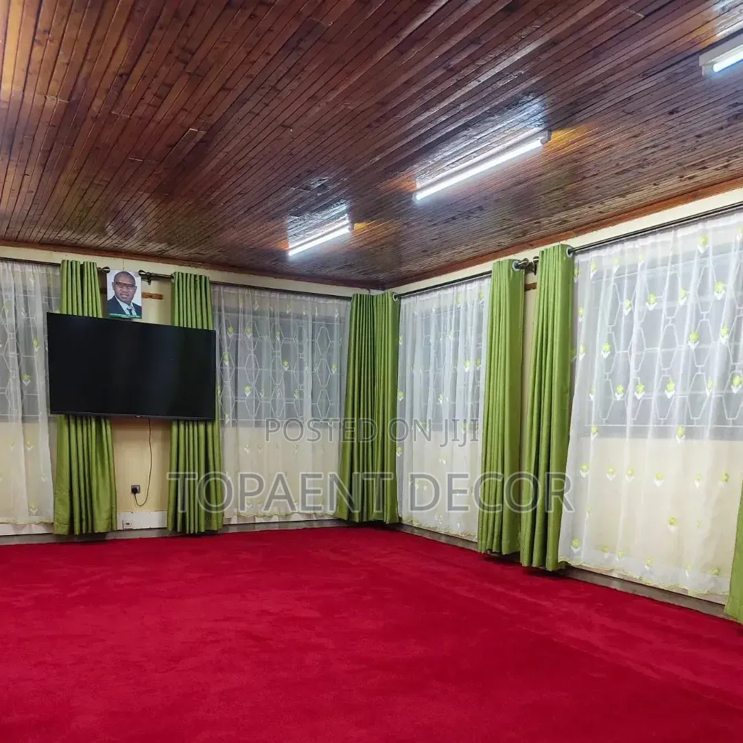 Light Green and Dark Green Soft Plain Window Curtains